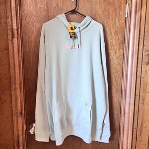 CARHART-Women's Light Teal Pullover with Pocket Phone Holder Size 2XL Tall